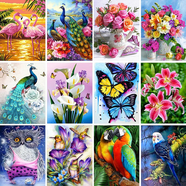 DIY 5D Diamond Painting Kit Crafts Rose Flower Bird Butterfly Full Round Drill Diamond Embroidery Mosaic Cross Stitch Home Decor